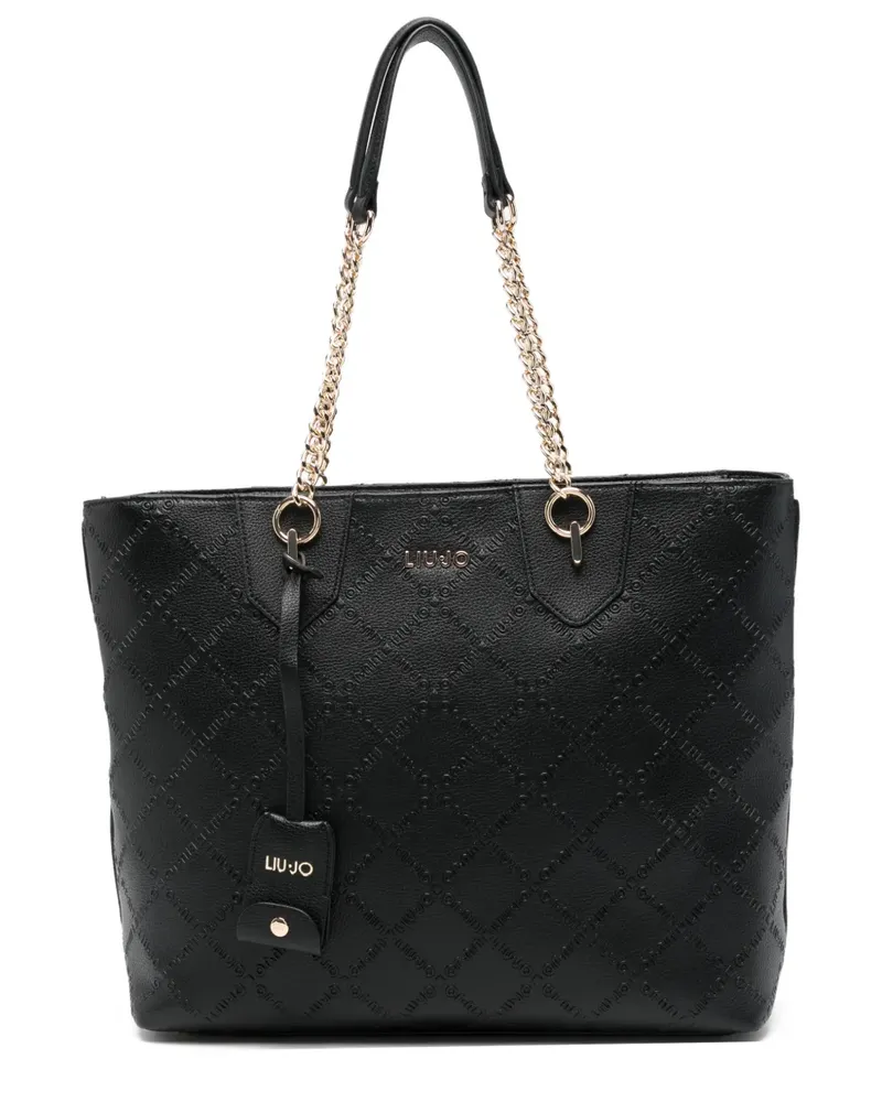 Liu Jo Tote Bag mit geprägten Kettenhenkeln - Schwarz Schwarz