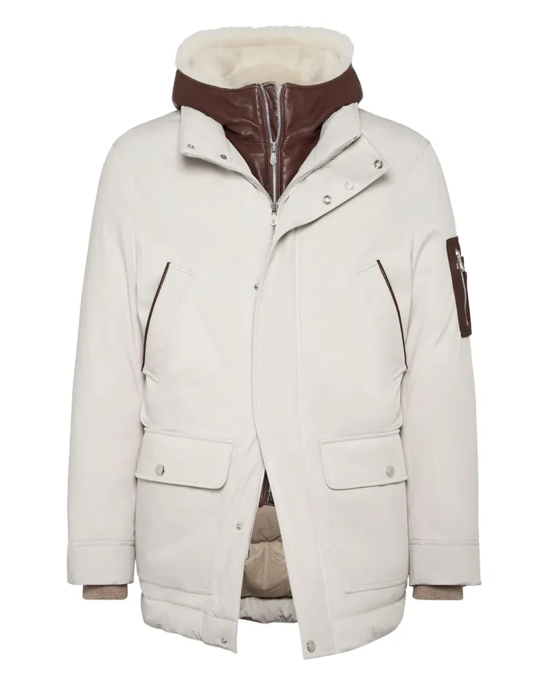 Brunello Cucinelli Wattierte Jacke mit Doppelverschluss - Weiß Weiß