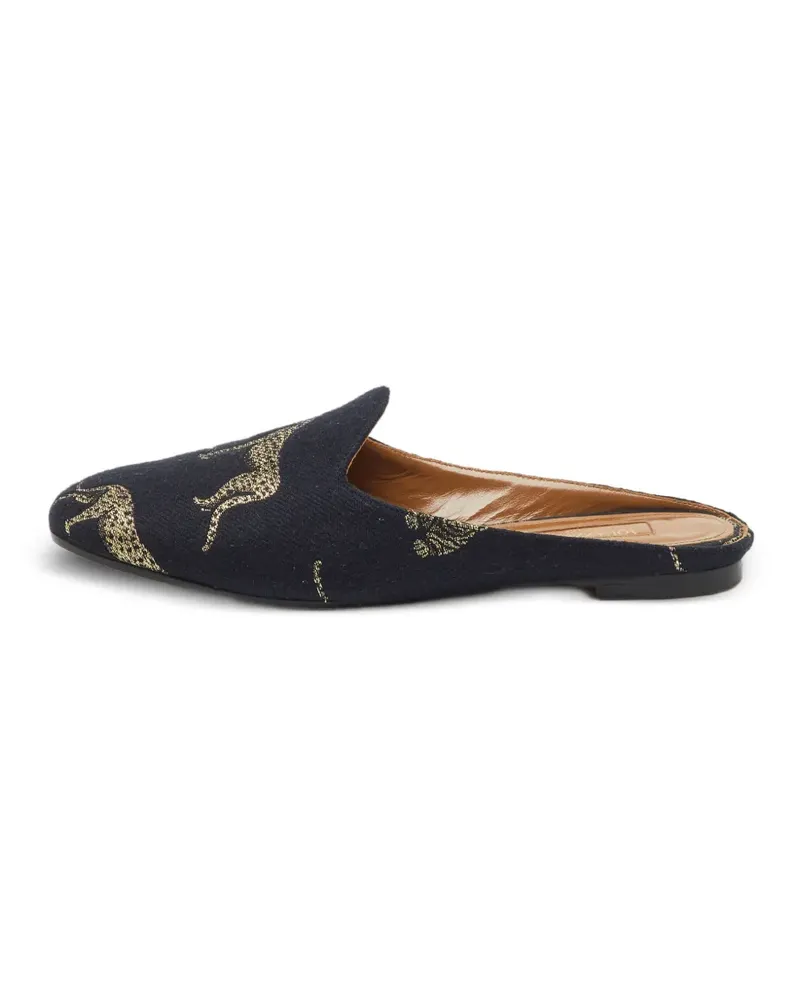 Aquazzura patterned mules - Blau Blau