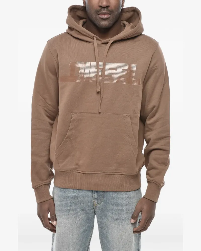 Diesel logo-print hoodie - Braun Braun