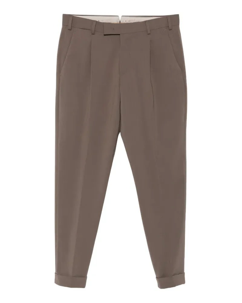 PT TORINO Plissierte Hose mit Umschlag - Braun Braun