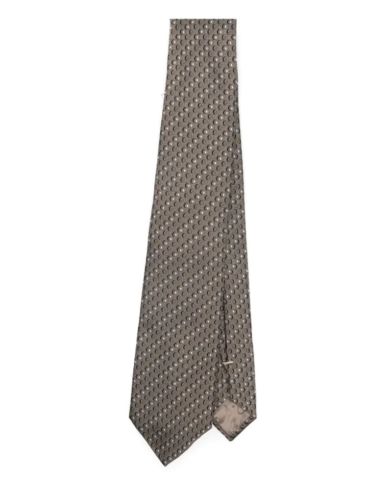 Emporio Armani Seidenkrawatte mit Jacquardmuster - Braun Braun