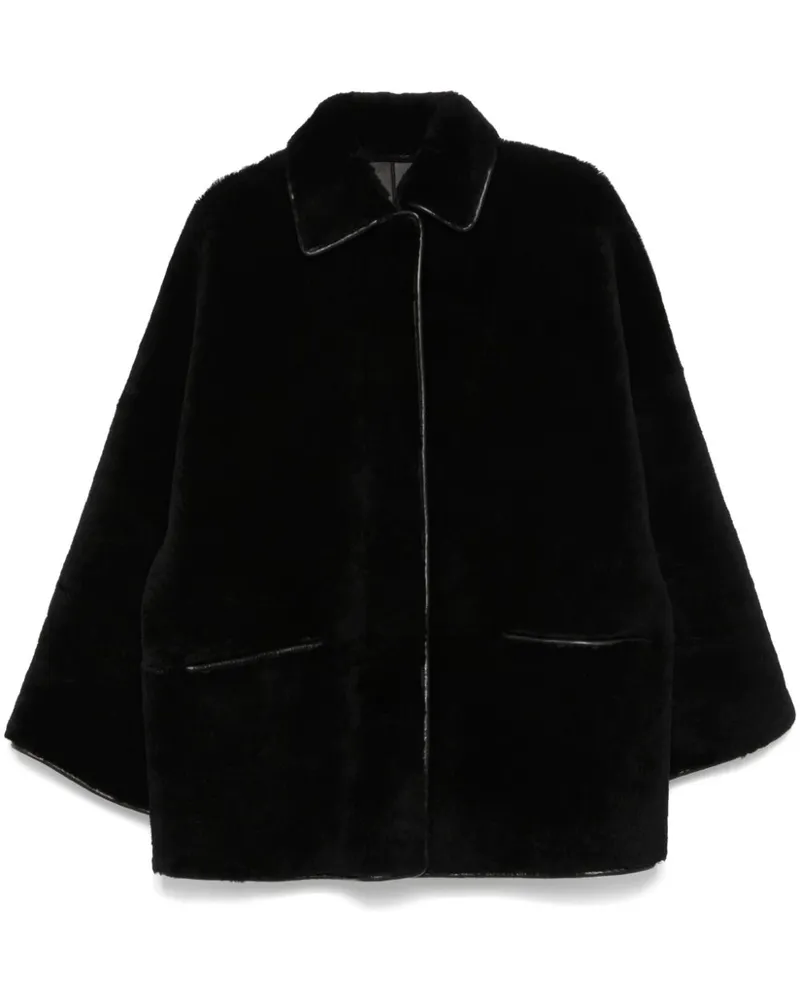 Totême Jacke aus Faux Shearling - Schwarz Schwarz
