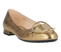 Circle Ballerinas aus Leder - Gold