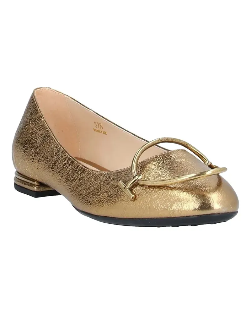 TOD'S Circle Ballerinas aus Leder - Gold Gold