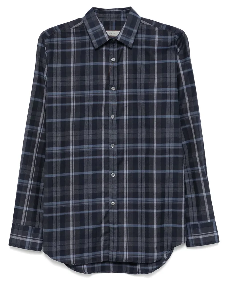 Canali Kariertes Hemd - Blau Blau