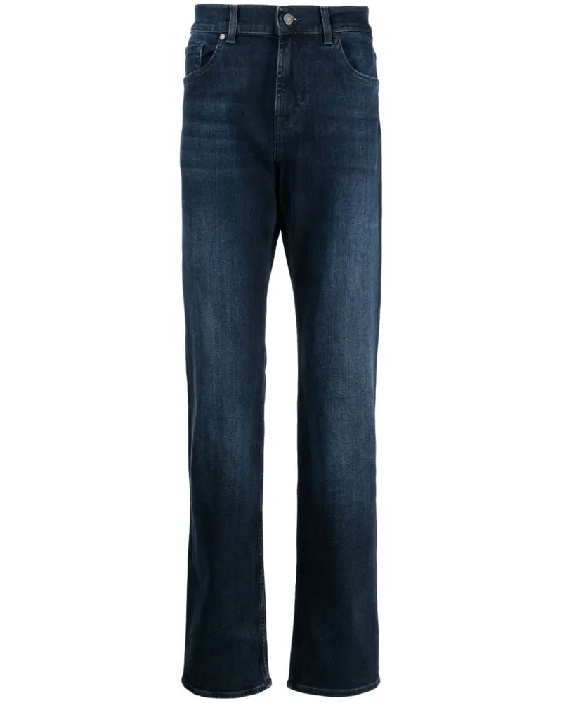 7 for all mankind Halbhohe Straight-Leg-Jeans - Blau Blau