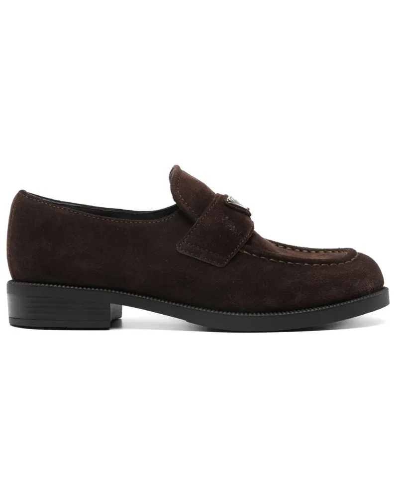Prada Loafer mit emailliertem Triangel-Logo - Braun Braun
