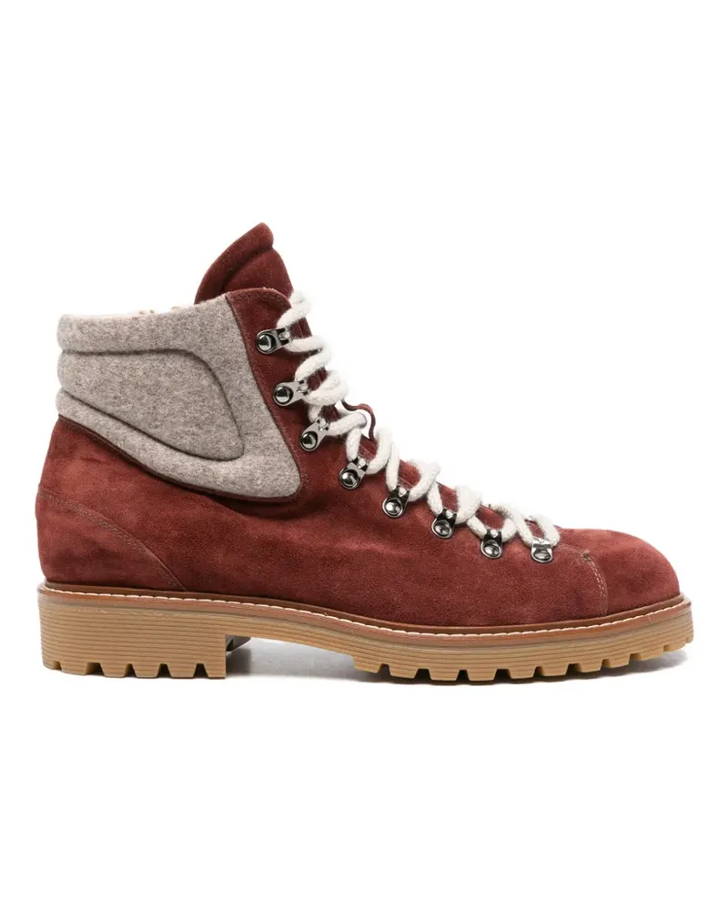 Eleventy Stiefel mit Wildledereinsätzen - Rot Rot