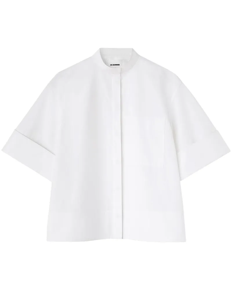 Jil Sander Popeline-Hemd mit Stehkragen - Weiß Weiß