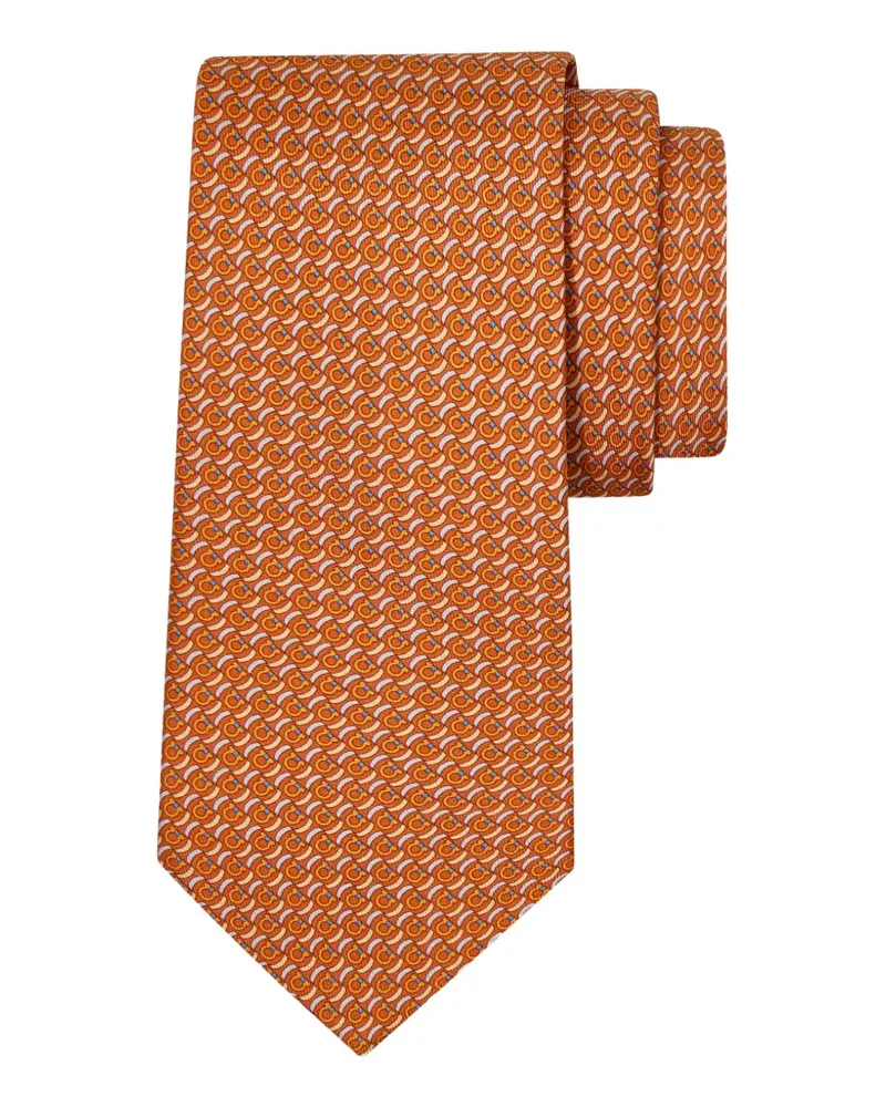 Ferragamo Seidenkrawatte mit Print - Orange Orange