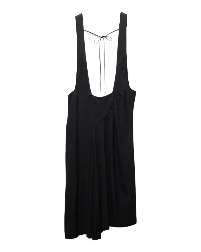 Prada Satin sablé dress with suspenders - Schwarz Schwarz