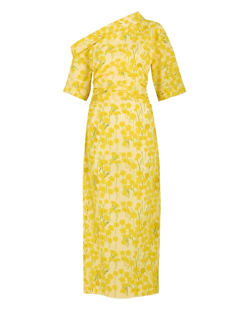 BERNADETTE Bowery one-shoulder floral-print dress - Gelb Gelb