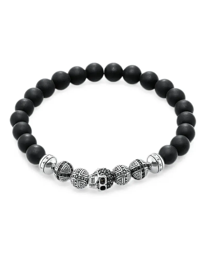 Thomas Sabo Perlenarmband mit Totenkopf - Schwarz Schwarz