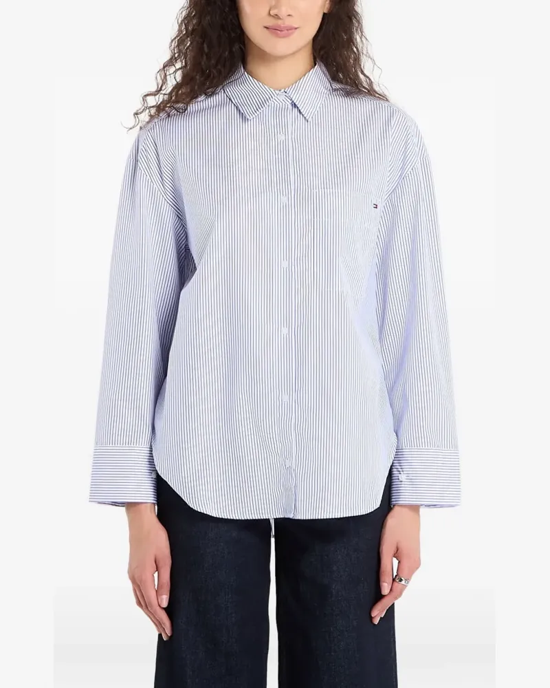 Tommy Hilfiger stripe-pattern button-up shirt - Weiß Weiß