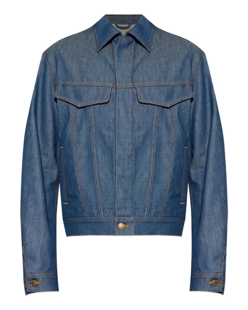 Moschino contrast-stitch denim jacket - Blau Blau