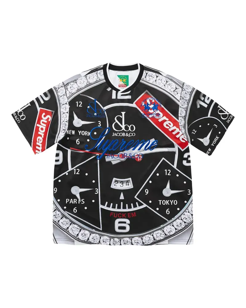 Supreme Being La Martina Trikot mit Uhrenprint - Schwarz Schwarz