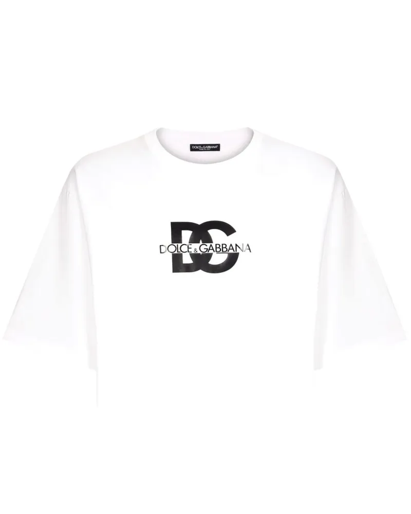 Dolce & Gabbana T-Shirt mit Logo-Print Weiß