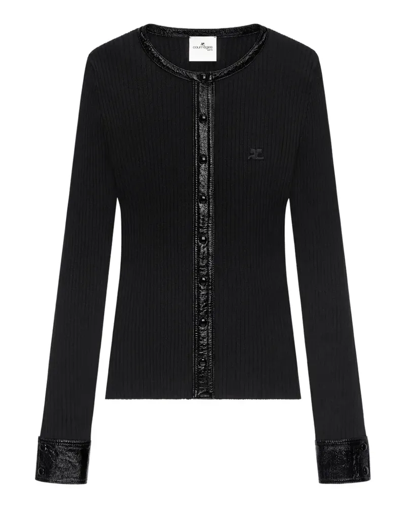 Courrèges ribbed-knit cardigan - Schwarz Schwarz