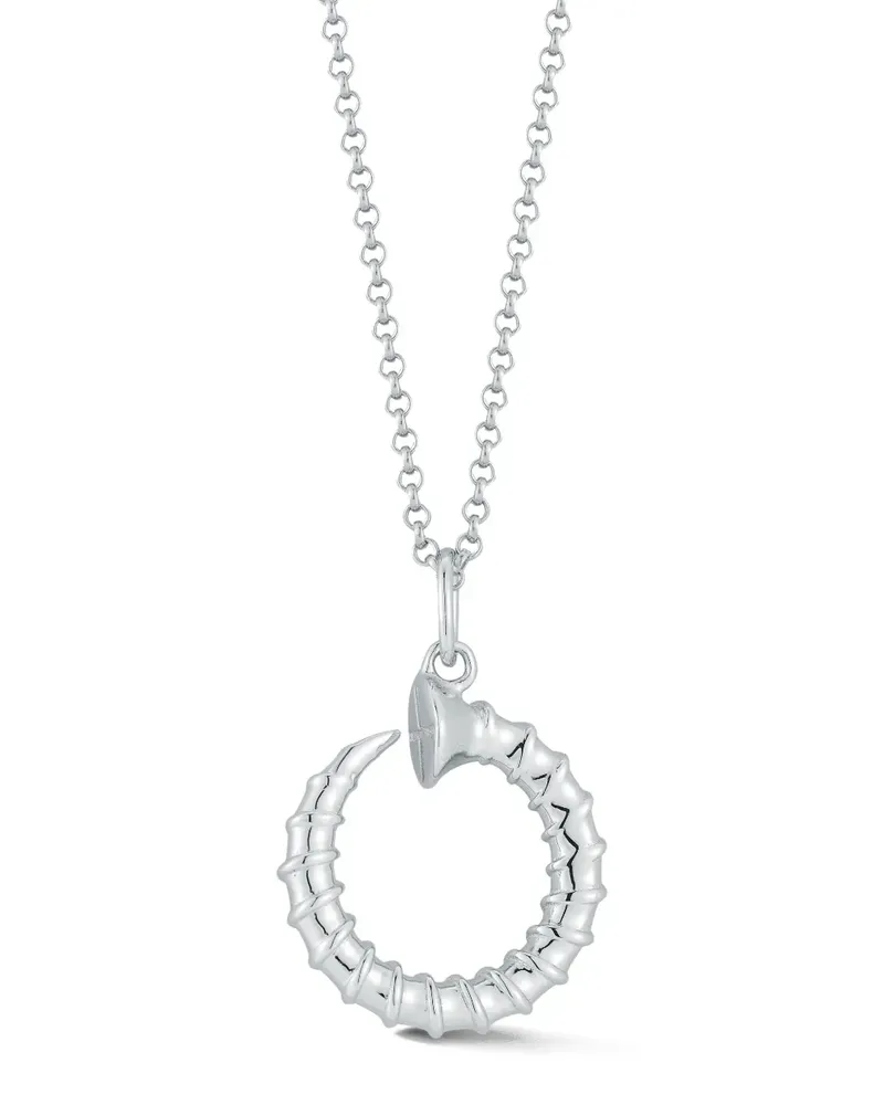 MATEO Halskette mit rundem Anhänger - Silber Silber