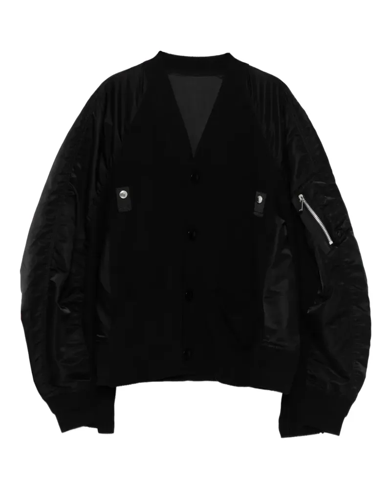 Sacai Cardigan mit Einsätzen - Schwarz Schwarz