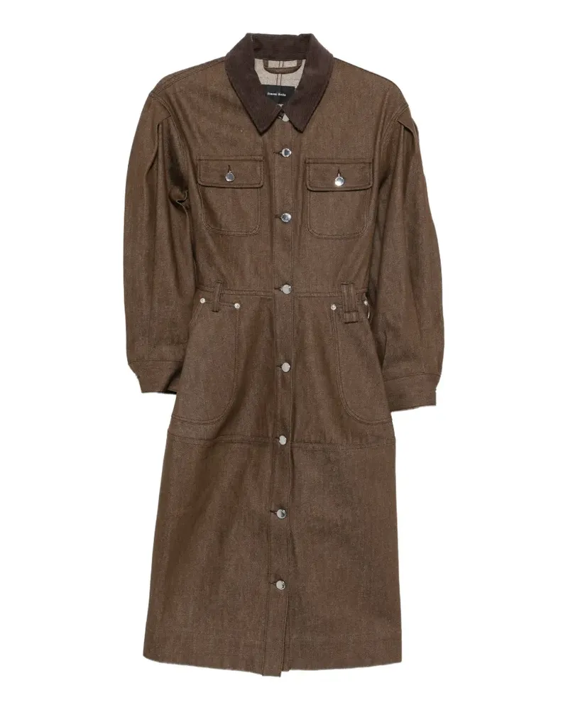 Simone Rocha corduroy-collar midi dress - Braun Braun