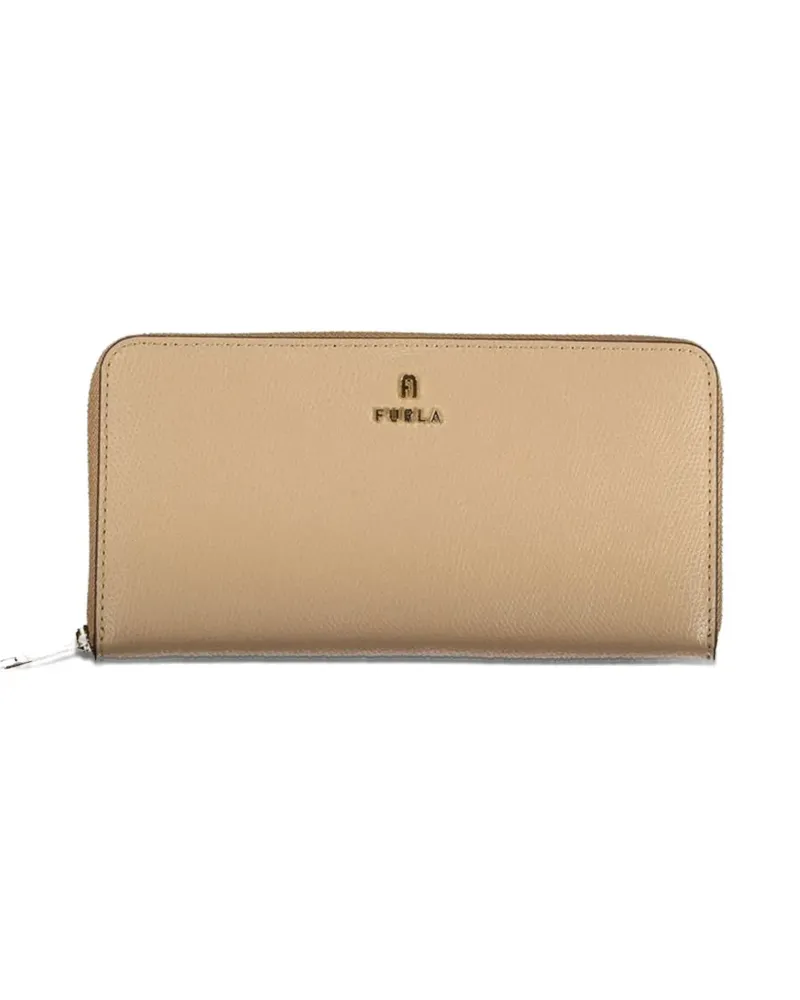 Furla XL Camelia grained-leather wallet - Nude Nude