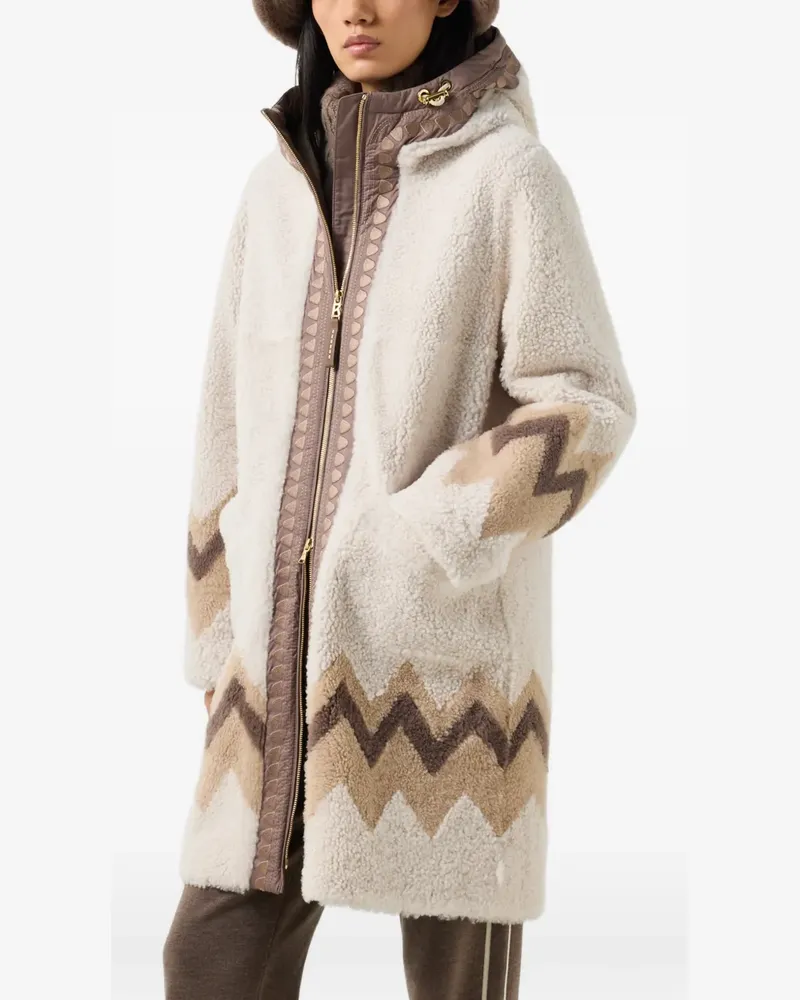 Bogner Niva Mantel mit Zickzackdetail - Nude Nude
