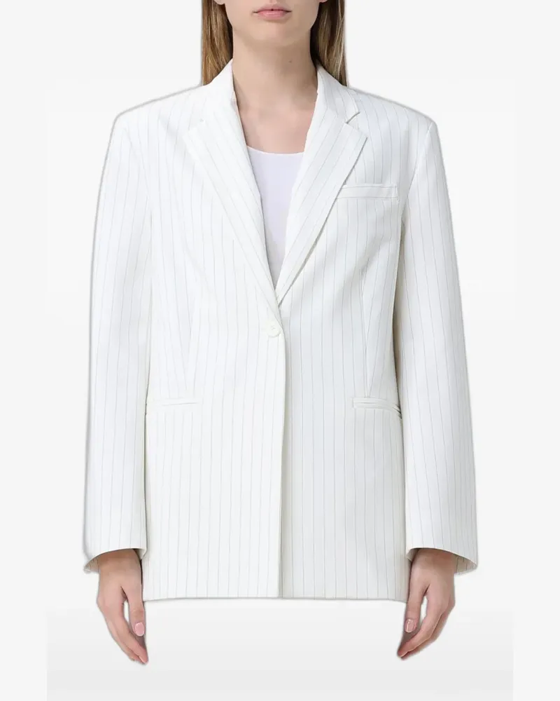 MEIMEIJ pinstripe single-breasted blazer - Weiß Weiß