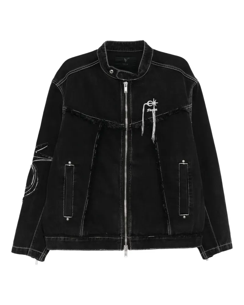 FIVE CM Ausgefranste Jeansjacke - Schwarz Schwarz