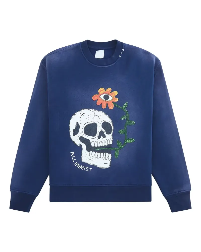 alchemist Sweatshirt mit Schlangen-Totenkopf - Blau Blau