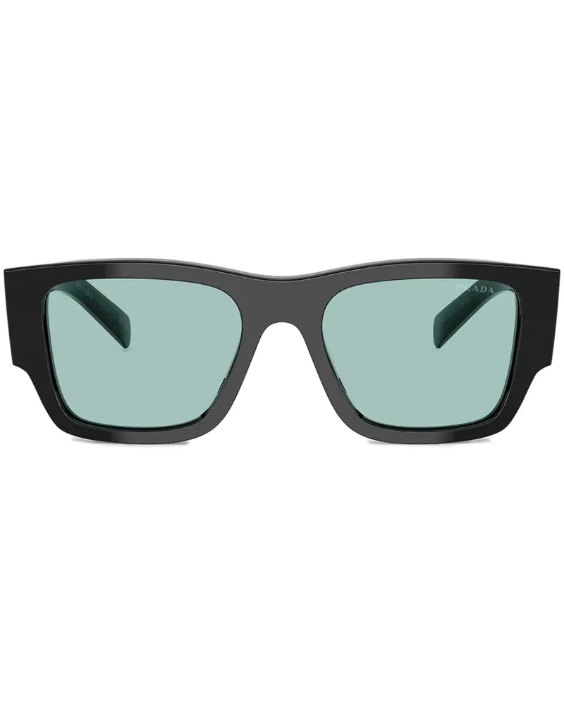 Prada Sonnenbrille mit eckigem Gestell - Schwarz Schwarz