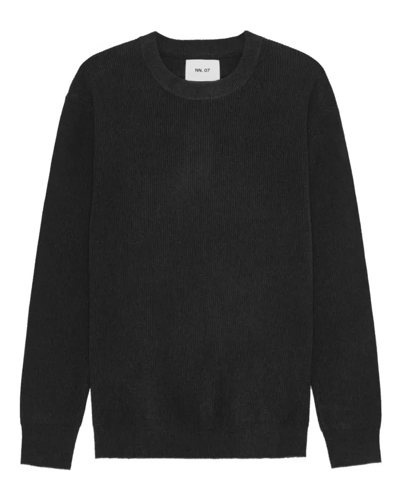 NN 07 Danny ribbed sweater - Schwarz Schwarz