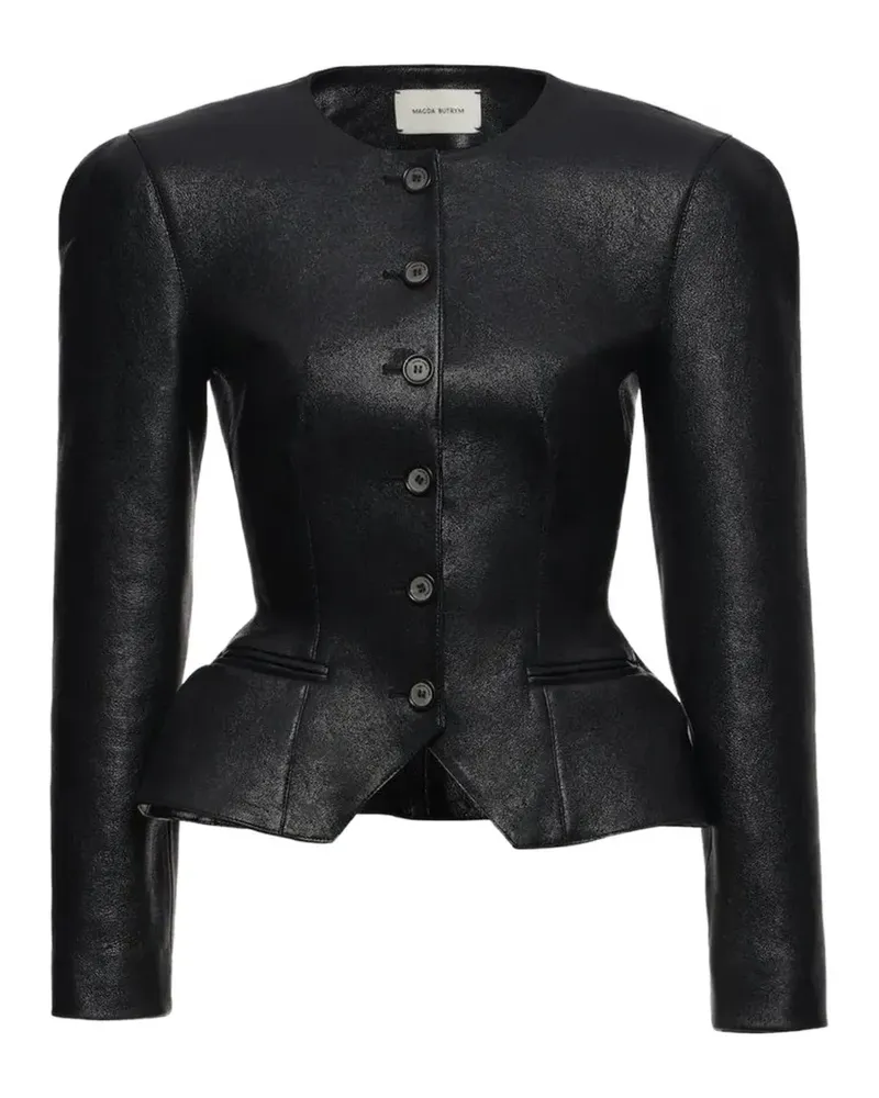 Magda Butrym button-up leather jacket - Schwarz Schwarz
