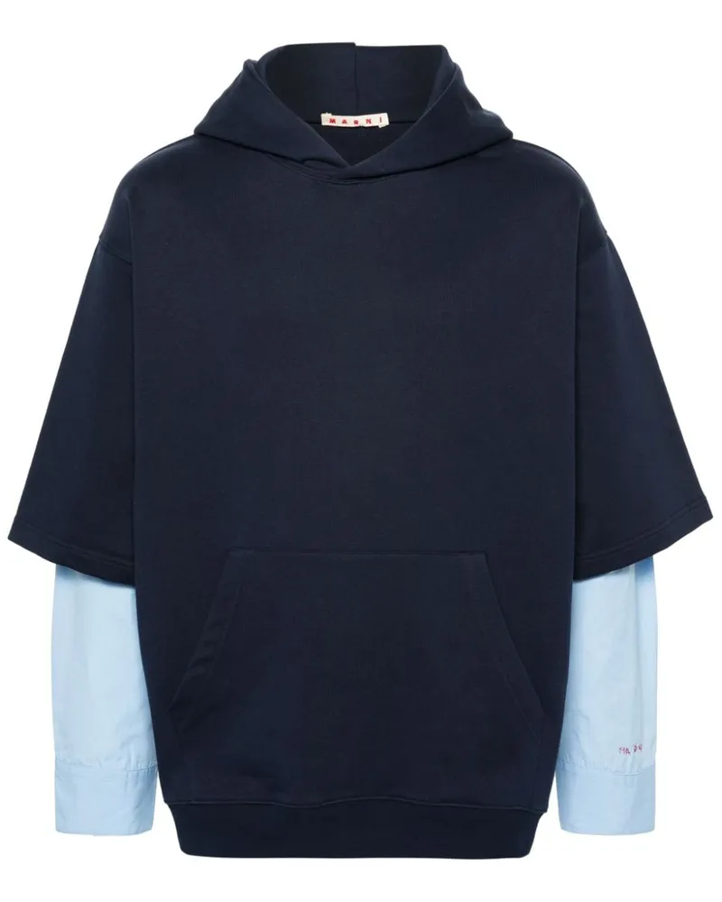 Marni Hoodie im Layering-Look Blau