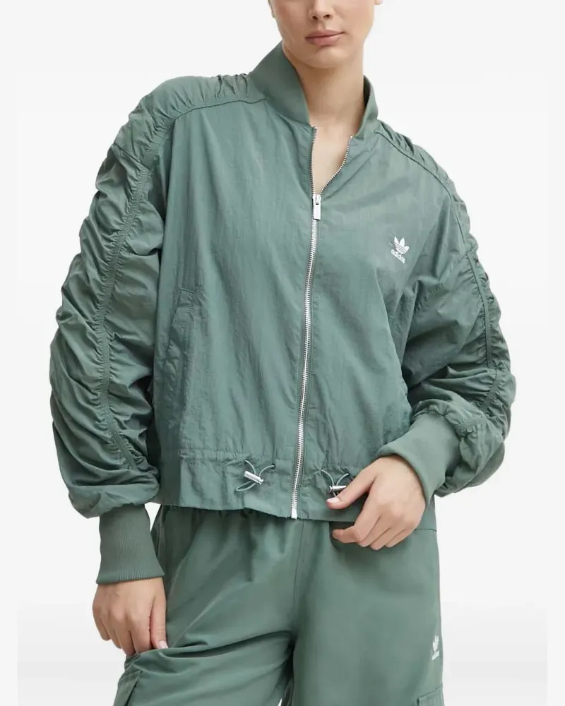 adidas gathered-sleeve bomber jacket - Grün Grün