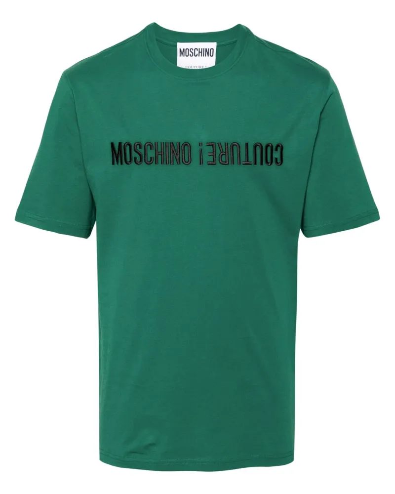 Moschino T-Shirt mit Logo-Stickerei - Grün Grün