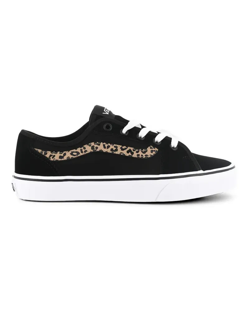 Vans Knu Skool Sneakers mit Leopardeneinsatz - Schwarz Schwarz