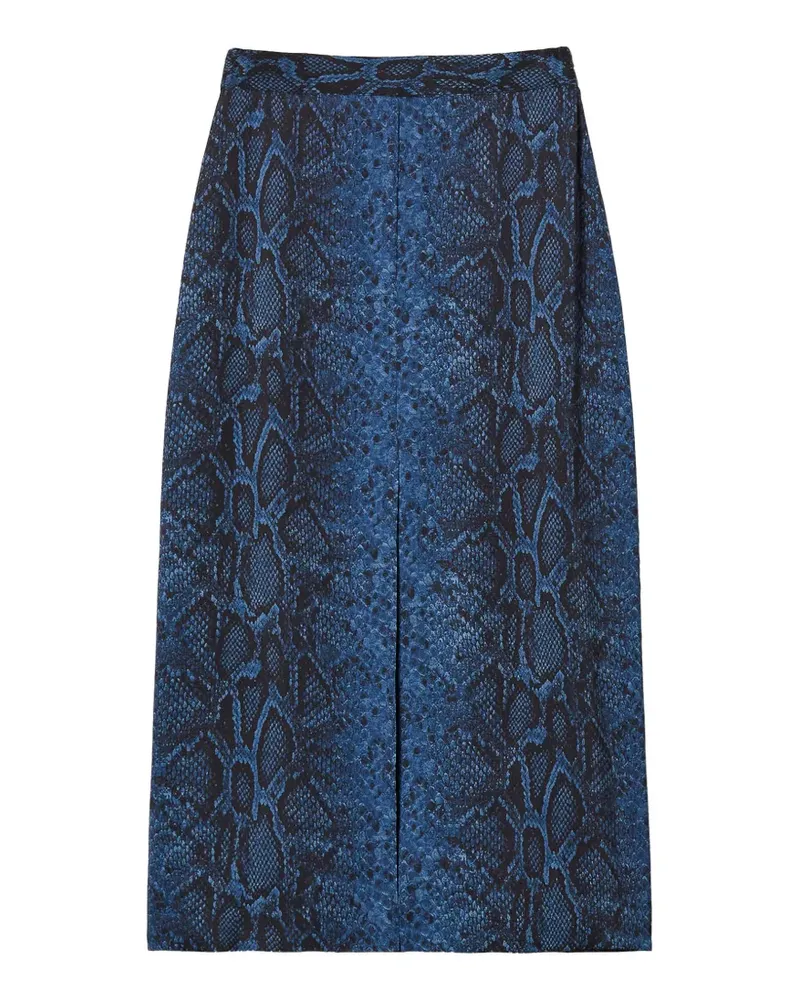 Twin-Set Midirock mit Python-Print - Blau Blau