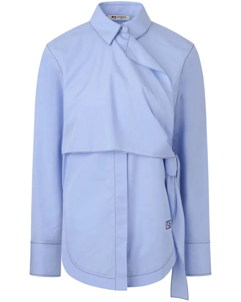 Ports 1961 Gewickeltes Side Hemd - Blau Blau