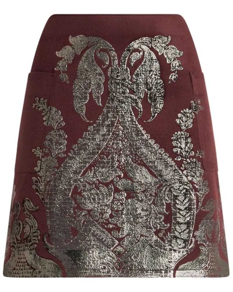 Etro Minirock mit Print im Metallic-Look - Rot Rot