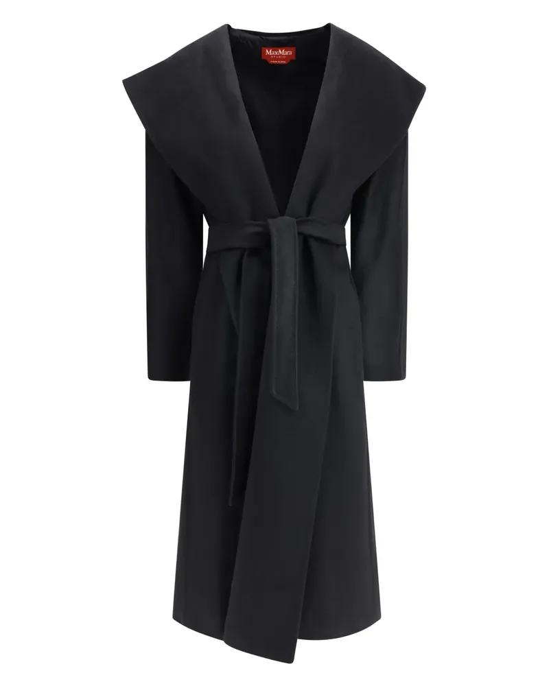 Max Mara Kapuzenmantel mit Gürtel - Schwarz Schwarz