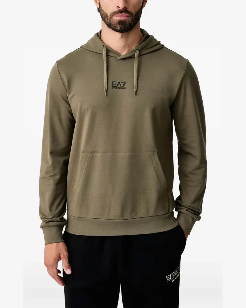 EA7 Hoodie mit Logo-Print - Grün Grün