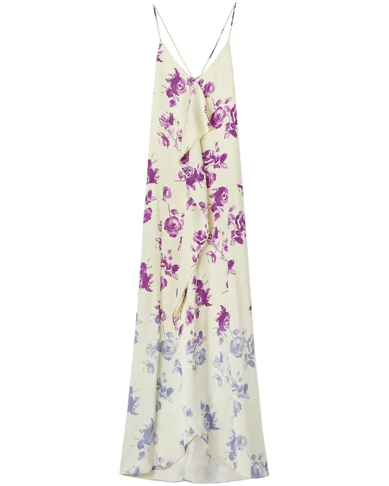 Jil Sander Maxikleid mit Blumen-Print - Weiß Weiß