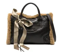 Mittelgroßer Le City Tote Bag mit Shearling - Braun