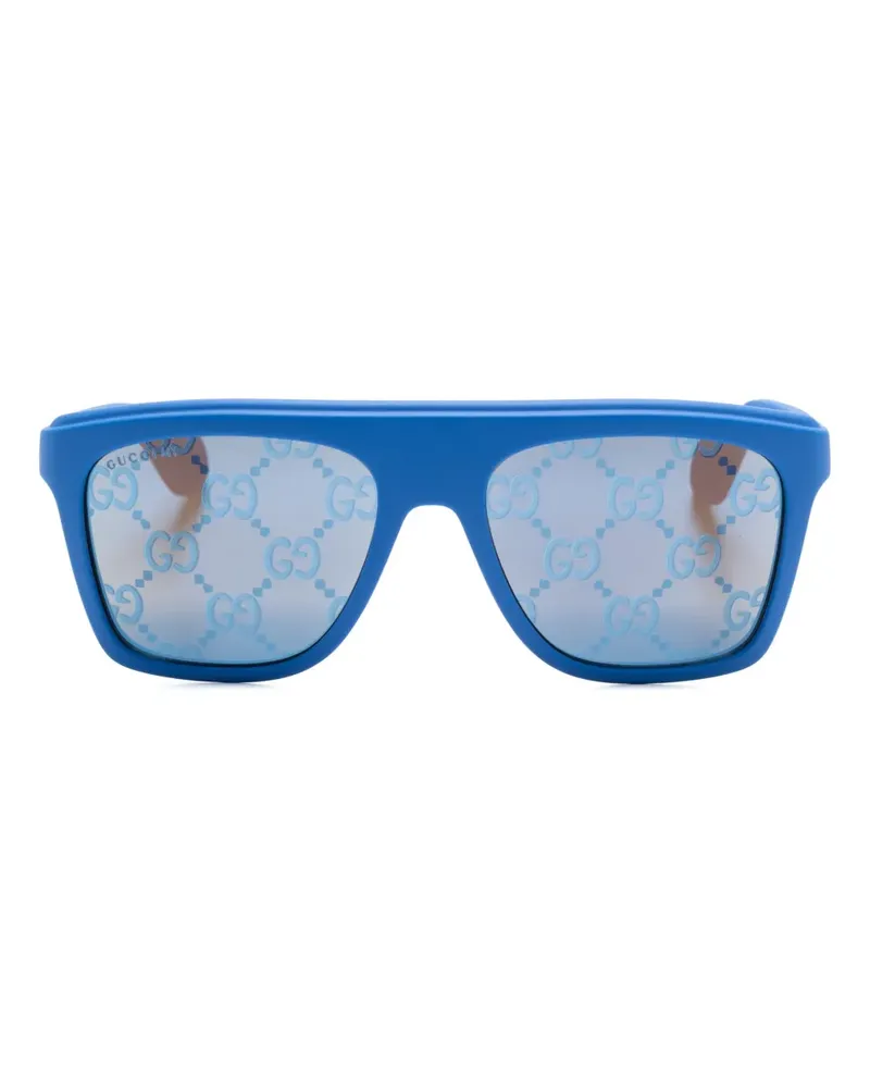 Gucci Sonnenbrille mit eckigem Gestell - Blau Blau