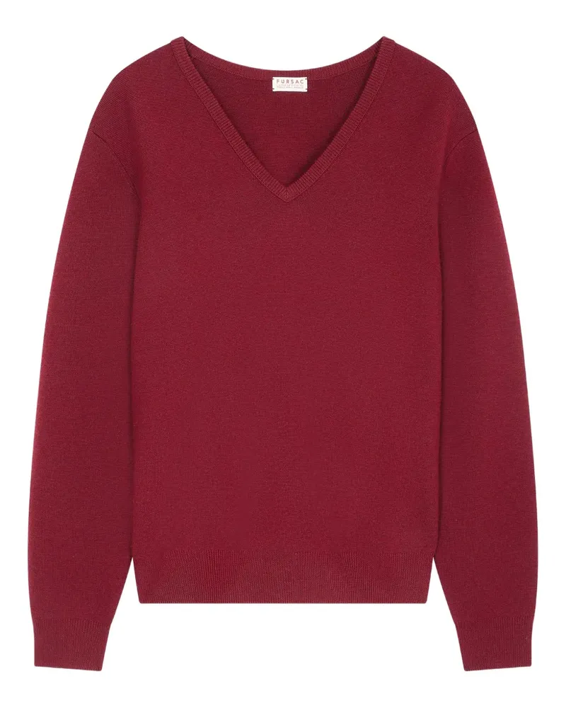 FURSAC Pullover mit V-Ausschnitt - Rot Rot