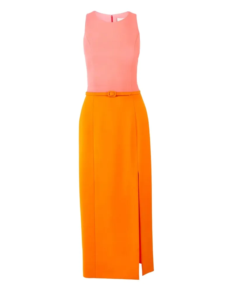 Carolina Herrera New York Colour-Block-Midikleid mit Gürtel - Orange Orange