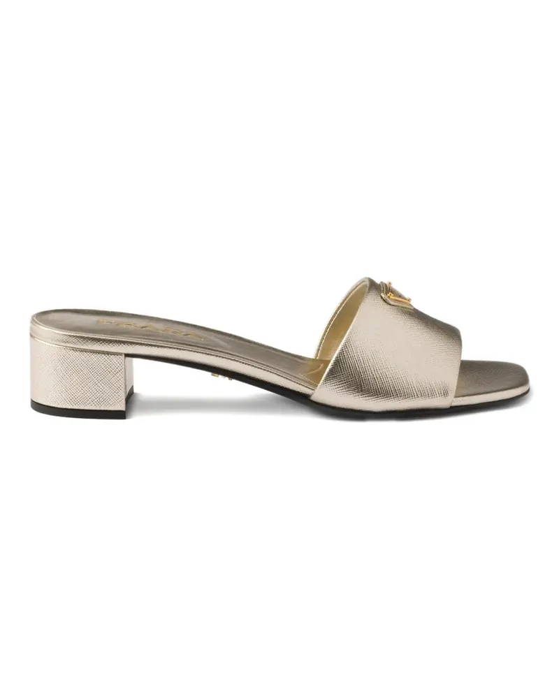 Prada Sandalen aus Lackleder Saffiano - Gold Gold