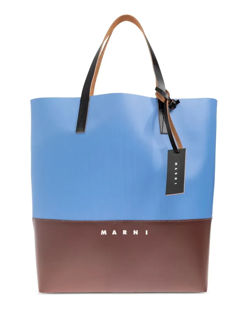Marni Tote Bag in Colour-Block-Optik - Blau Blau
